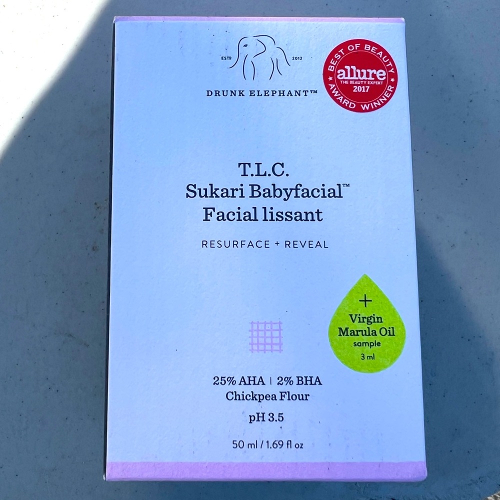 BNIB Full size Drunk Elephant TLC Sukari Babyfacial with mini marula oil
